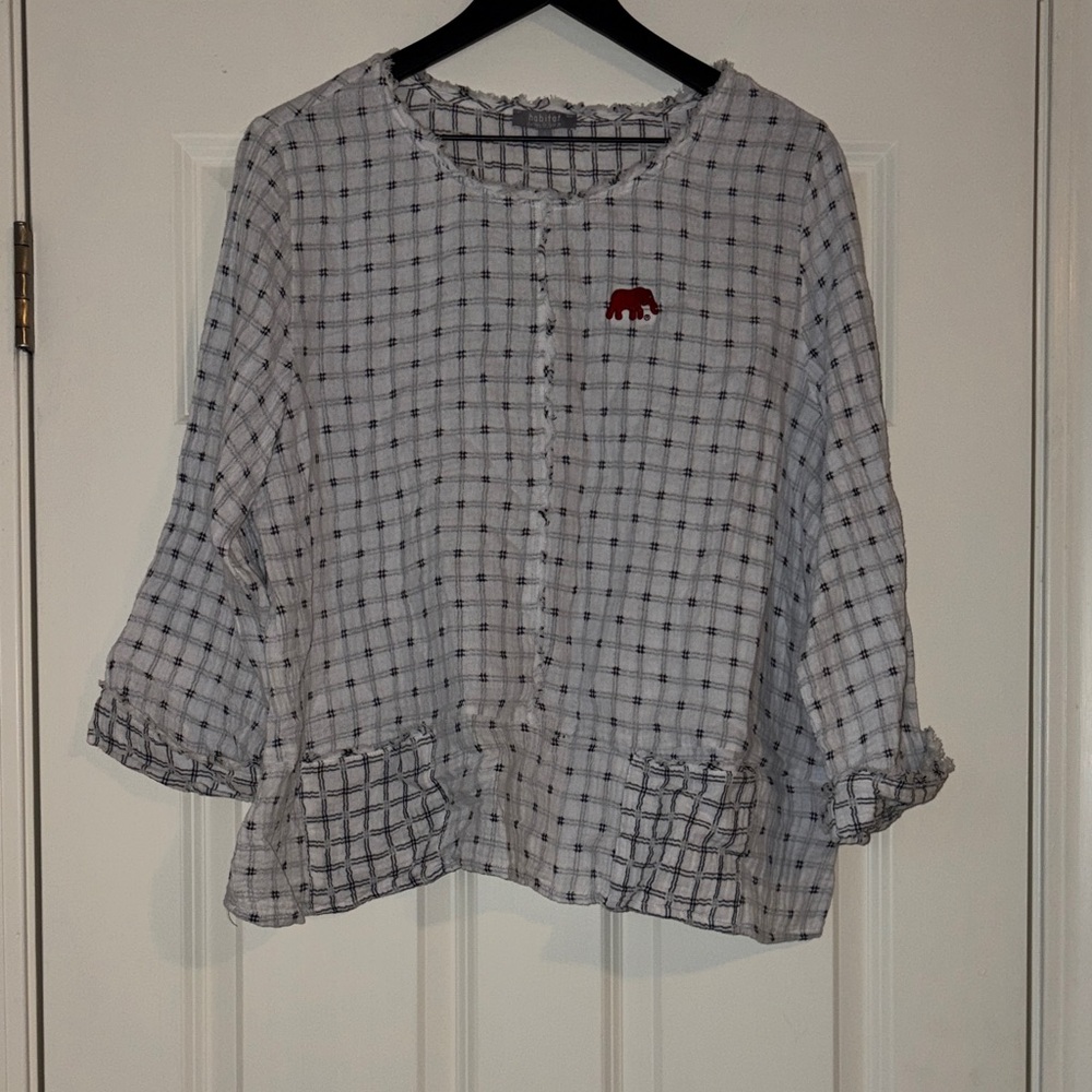 NWOT Women's Alabama Black and White Checkered Top